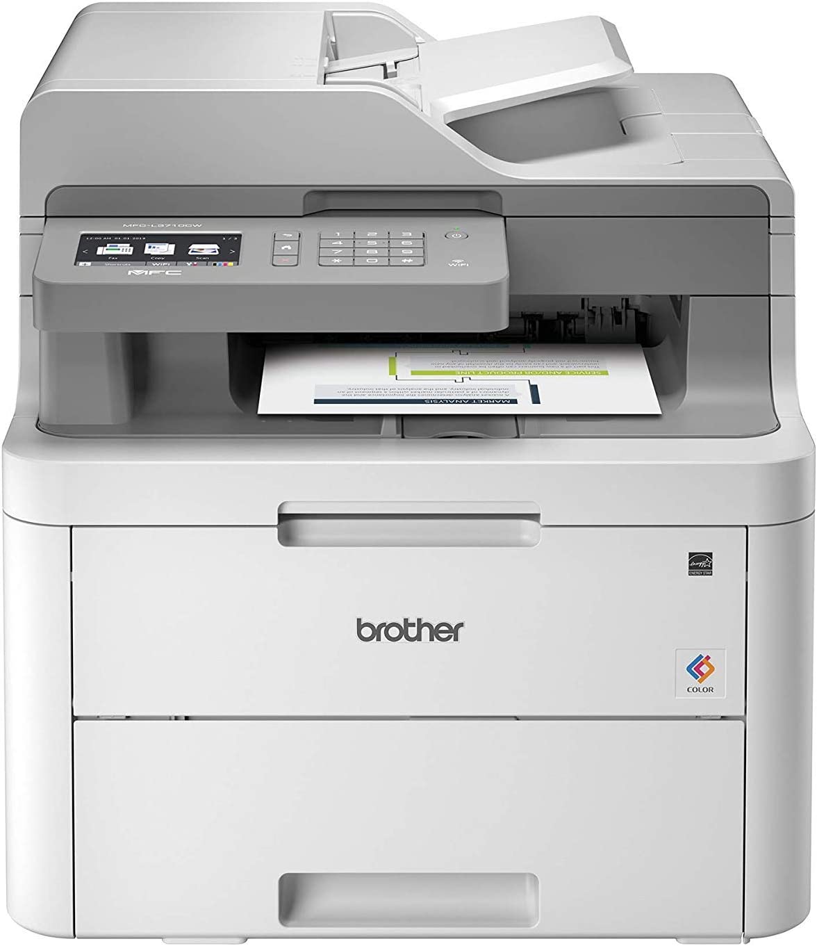 230816082226914_1 Brother MFC-L3710CW Compact Digital Color All-in-One Printer Providing Laser Printer Quality Results with Wireless, Dash Replenishment Ready, White - Image 1